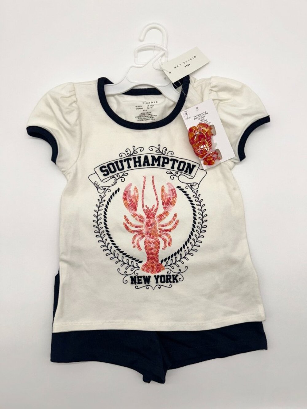 NWT Max Studio Kids Girls Size S(5/6) Lobster 3pc Set